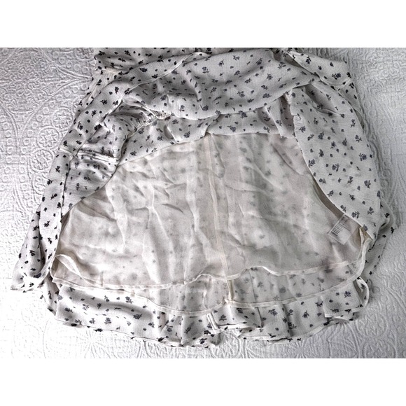 American Eagle Outfitters White Blue Floral Baby Doll Dress Fit Flare Size Small - Picture 15 of 16